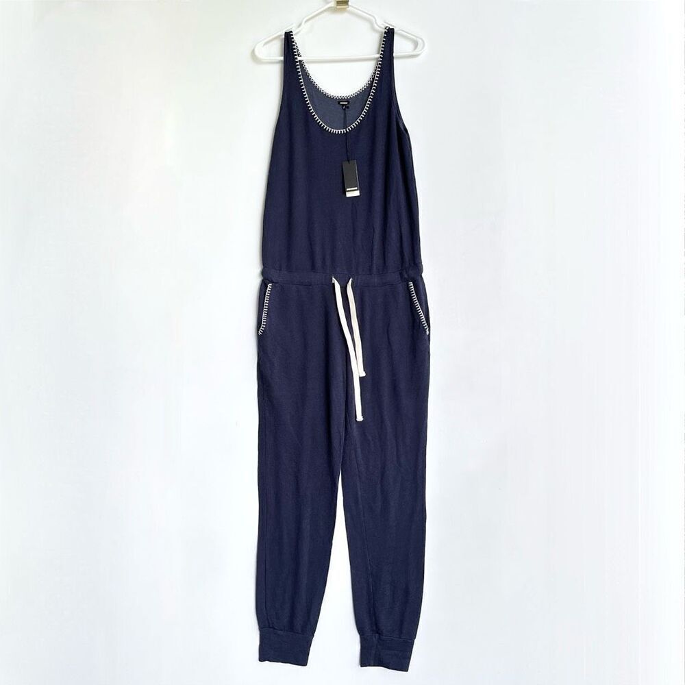 NWT Revolve Monrow Supersoft Tank Jumpsuit in Navy Blue - Medium